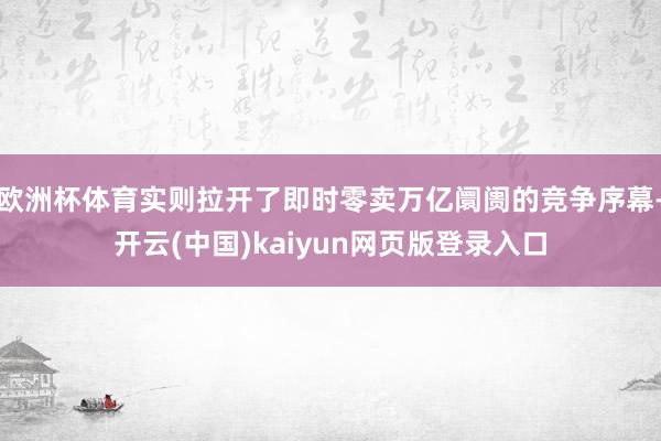 欧洲杯体育实则拉开了即时零卖万亿阛阓的竞争序幕-开云(中国)kaiyun网页版登录入口