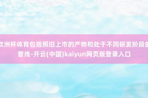 欧洲杯体育包括照旧上市的产物和处于不同研发阶段的管线-开云(中国)kaiyun网页版登录入口