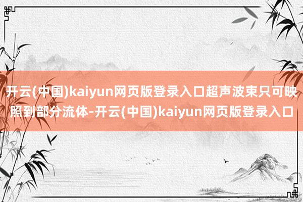 开云(中国)kaiyun网页版登录入口超声波束只可映照到部分流体-开云(中国)kaiyun网页版登录入口