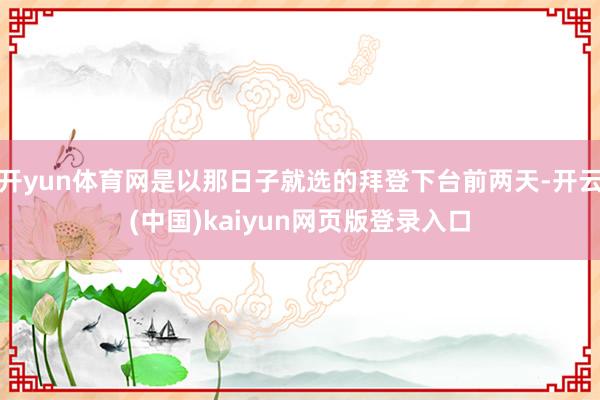 开yun体育网是以那日子就选的拜登下台前两天-开云(中国)kaiyun网页版登录入口