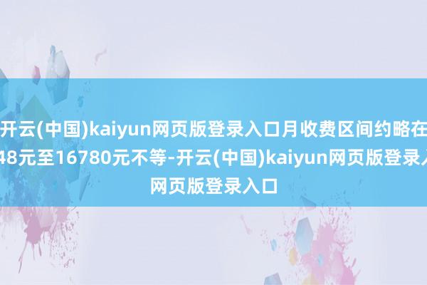 开云(中国)kaiyun网页版登录入口月收费区间约略在4148元至16780元不等-开云(中国)kaiyun网页版登录入口